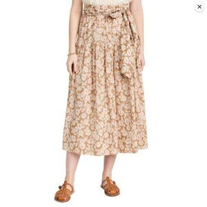 THE GREAT. Highland Skirt in Oat Wild Brush Floral